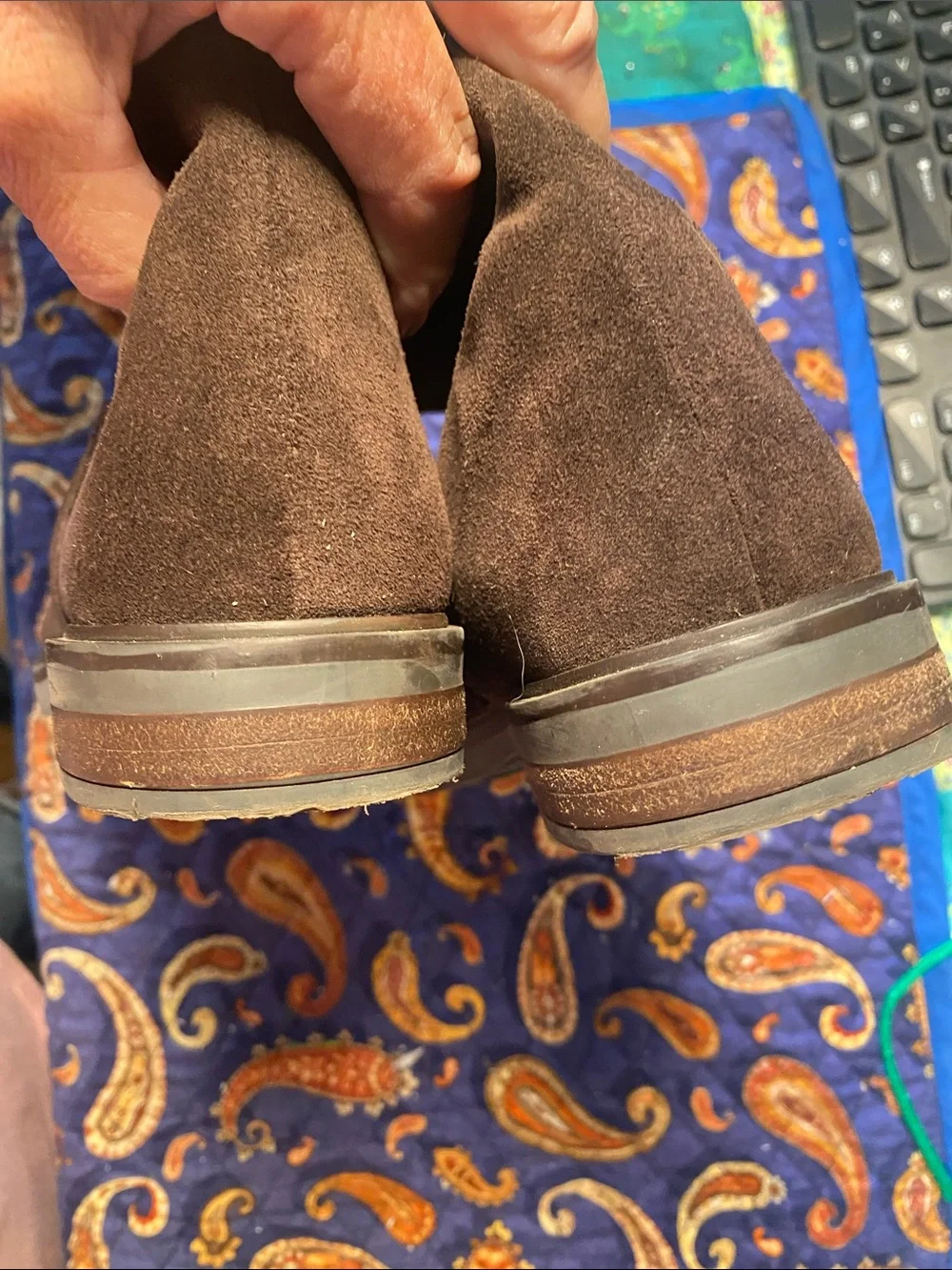 Lands End Chocolate Brown Suede Mid-Calf boots